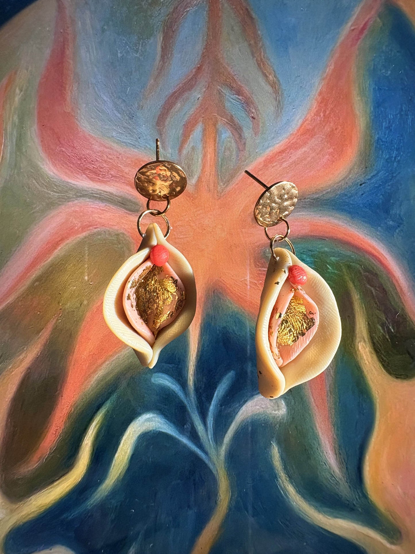 Vulva Ohrringe | Minzgrün & Pastell Rosa