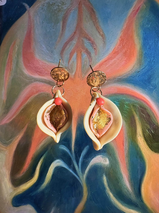 Vulva Ohrringe | Minzgrün & Pastell Rosa